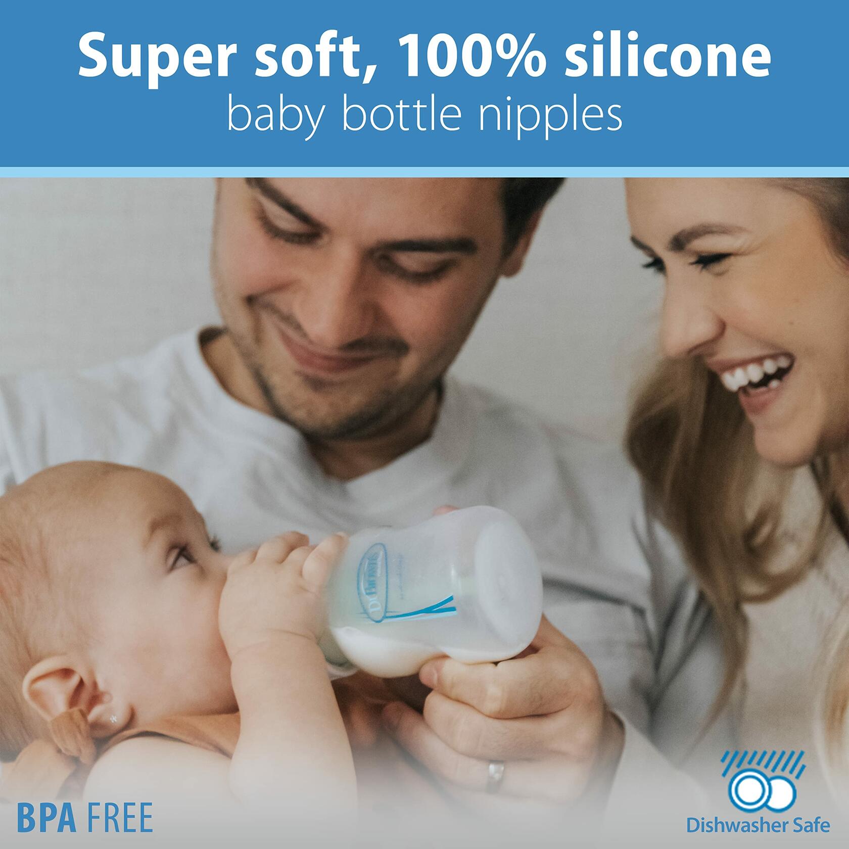 6 Pack Dr. Brown's Natural Flow Preemie Flow Wide-Neck Baby Bottle Silicone