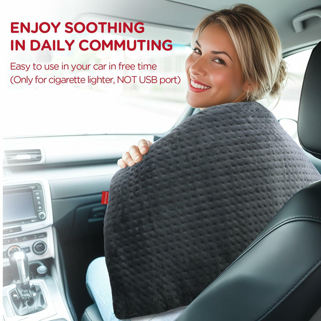 Comfytemp 12V/24V Car Electric Blanket for Back Soothing 17" x 33", 4 Heat
