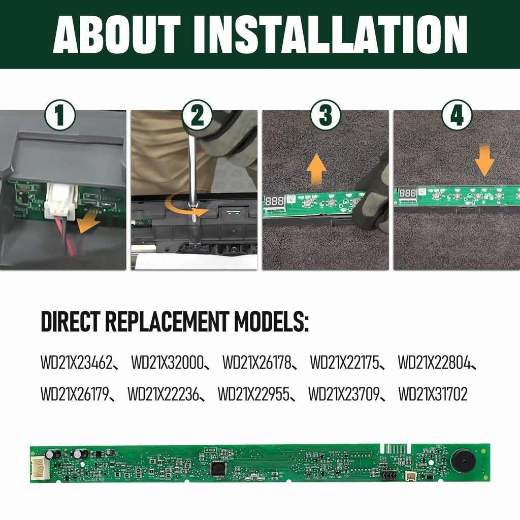 HPUY WD21X31902C WD21X31902 Dishwasher User Interface Control Board