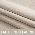 MIULEE 100% Blackout Linen Textured Curtains for Bedroom Solid Thermal Insulated