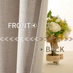 MIULEE 100% Blackout Linen Textured Curtains for Bedroom Solid Thermal Insulated