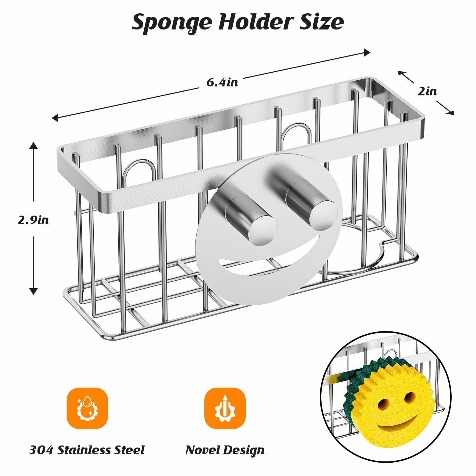 MURLONG Sponge Holder Smiley Face,Sink Caddy for kitchen Sink,Sponge Holder with