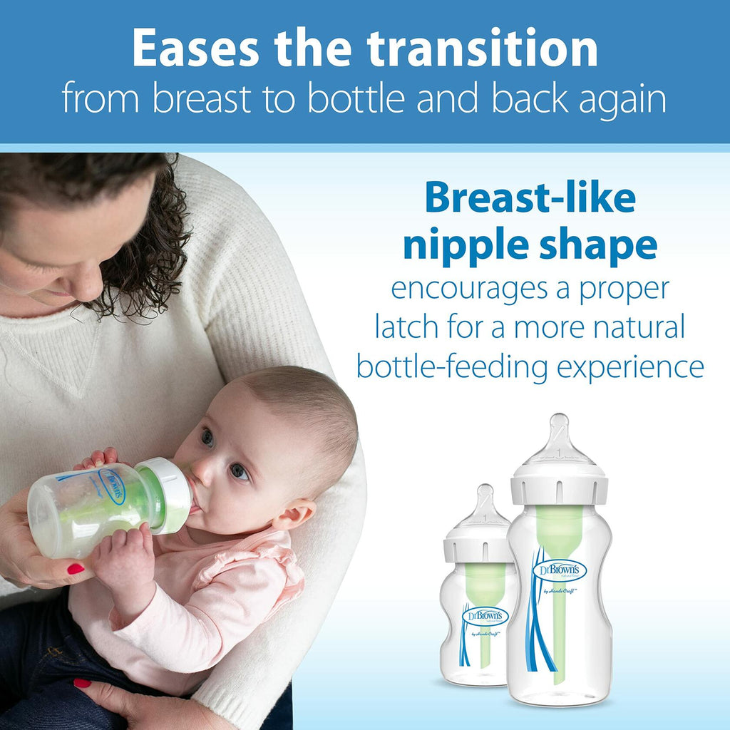 6 Pack Dr. Brown's Natural Flow Preemie Flow Wide-Neck Baby Bottle Silicone