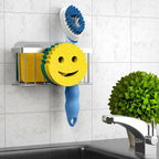 MURLONG Sponge Holder Smiley Face,Sink Caddy for kitchen Sink,Sponge Holder with