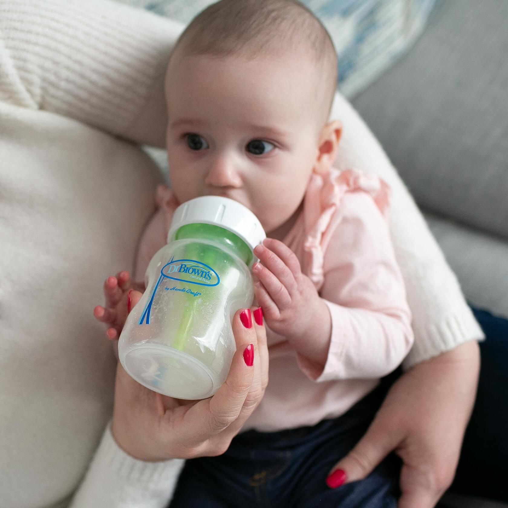 6 Pack Dr. Brown's Natural Flow Preemie Flow Wide-Neck Baby Bottle Silicone