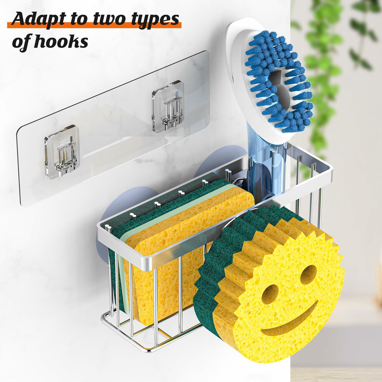 MURLONG Sponge Holder Smiley Face,Sink Caddy for kitchen Sink,Sponge Holder with