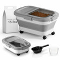 Summark 15 Lbs Dog/Cat Food Storage Container,Collapsible Food Storage