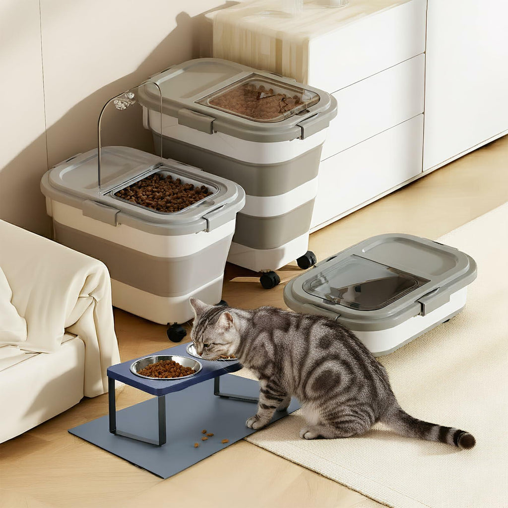 Summark 15 Lbs Dog/Cat Food Storage Container,Collapsible Food Storage