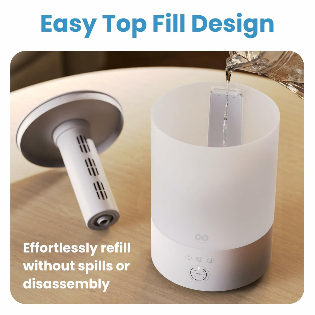Everlasting Comfort 2.5L Top Fill Humidifier for Bedroom – Quiet, Easy to Fill &