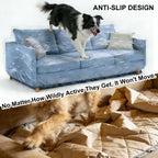 KEBE Clear Thicker Plastic Couch Cover for Pets, Heavy Duty Waterproof Shield Cat Dog Scratch Proof Protector Plastic Cover for Couch, Non-Slip Sofa Slipcover for Storage and Moving