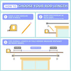 Byondeth Curtain Rods for Windows 16 to 88 Inches Adjustable Length 1 Inch
