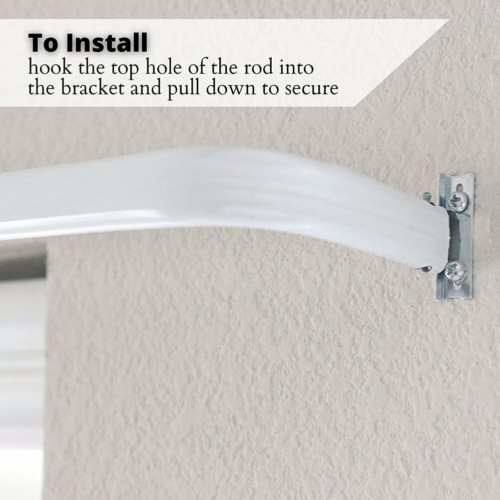 Blu-Pier Tech Heavy Duty Single Rod,Lock Seam Curtain Rod 28 to 48-Inch