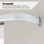 Blu-Pier Tech Heavy Duty Single Rod,Lock Seam Curtain Rod 28 to 48-Inch