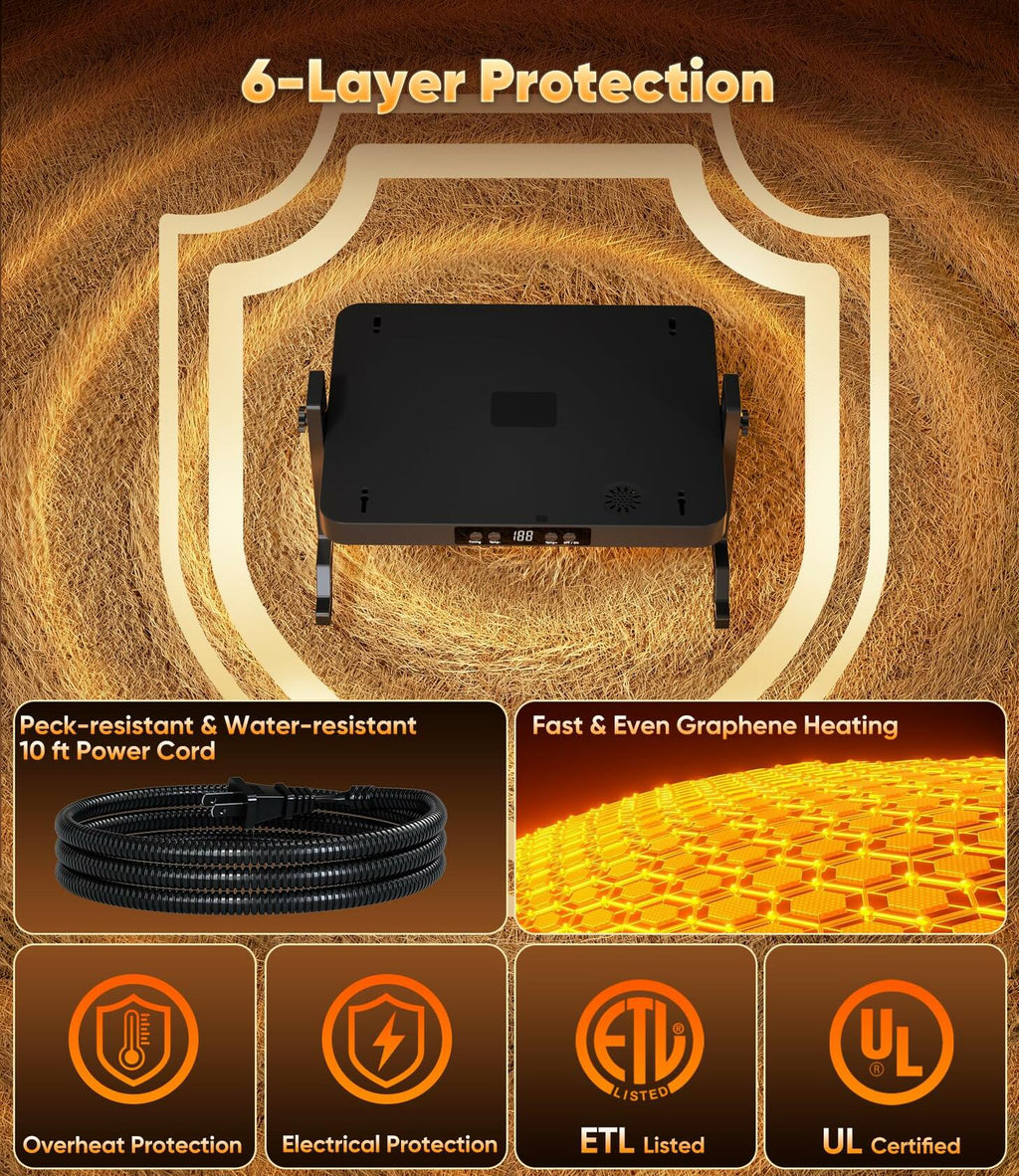 Smart Brooder Heating Plate, 2-in-1 Chicken Coop Heater & Chick Brooder, 200W
