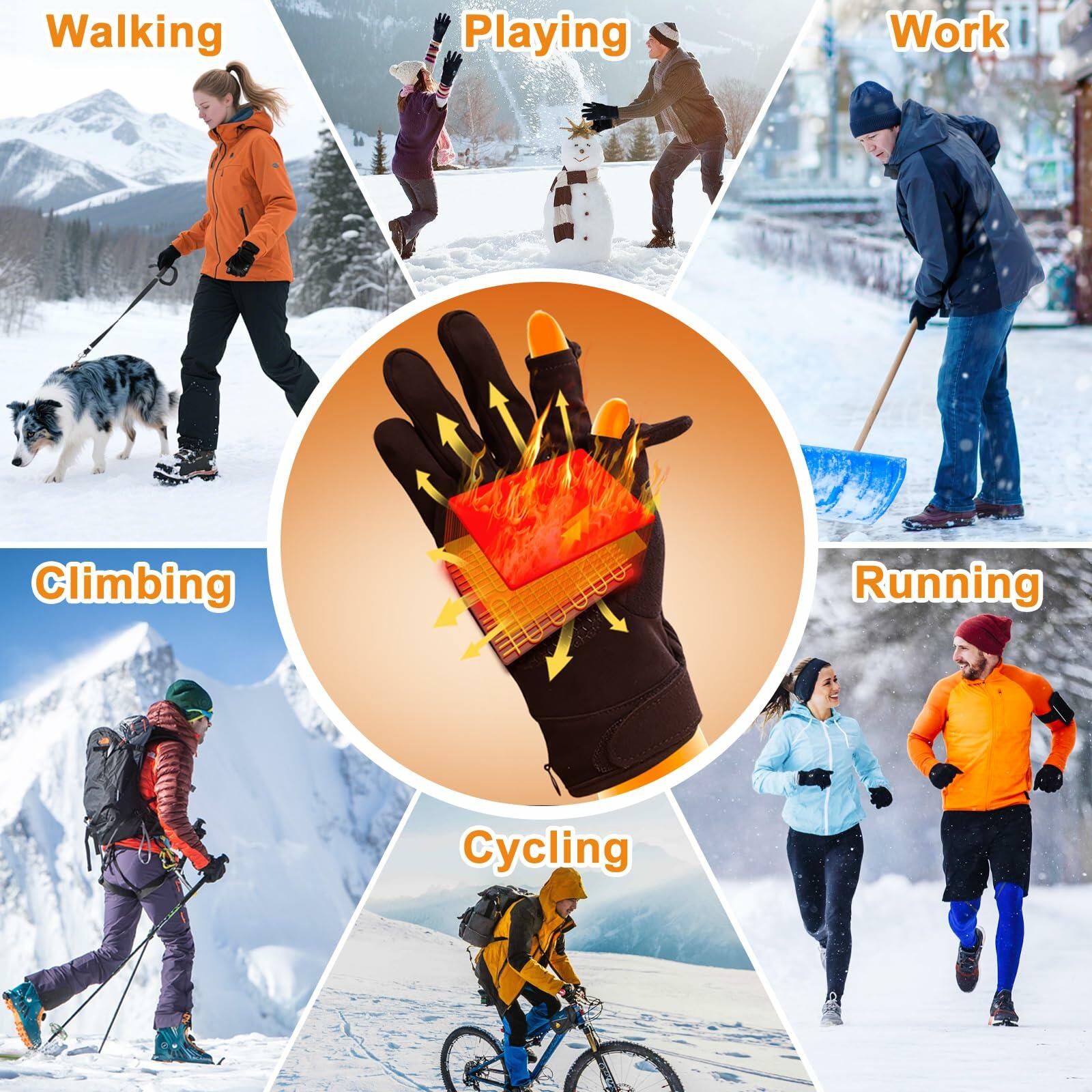 MetroTesco Rechargeable Electric Heated Winter Gloves for Men & Women, Smart