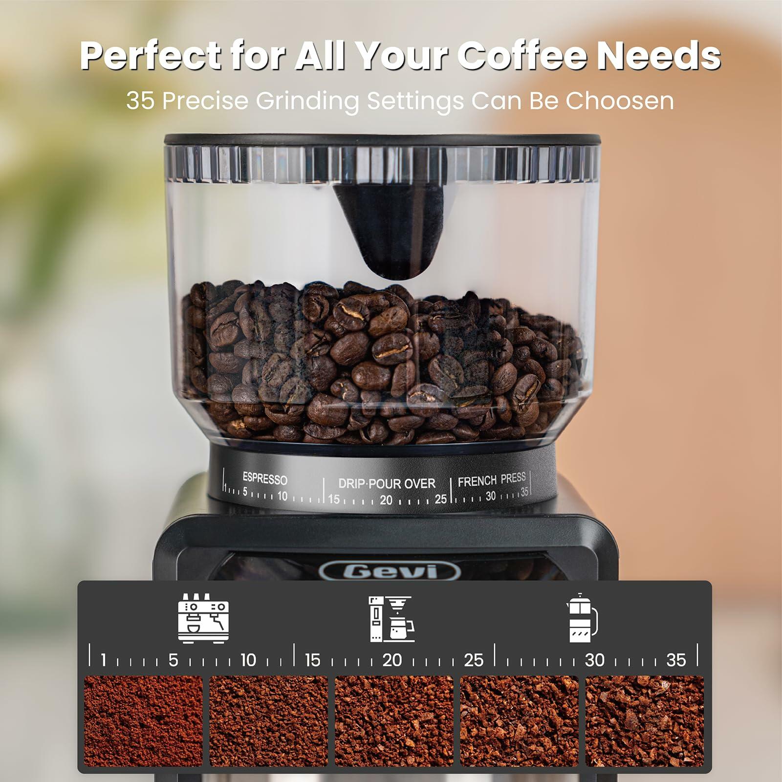 Gevi Coffee Grinder Electric,Coffee Bean Grinder with 35 Grind Settings for