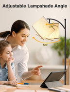 Ambimall Tall Floor Lamps with 3 Color Temperatures Bulb & Adjustable Linen