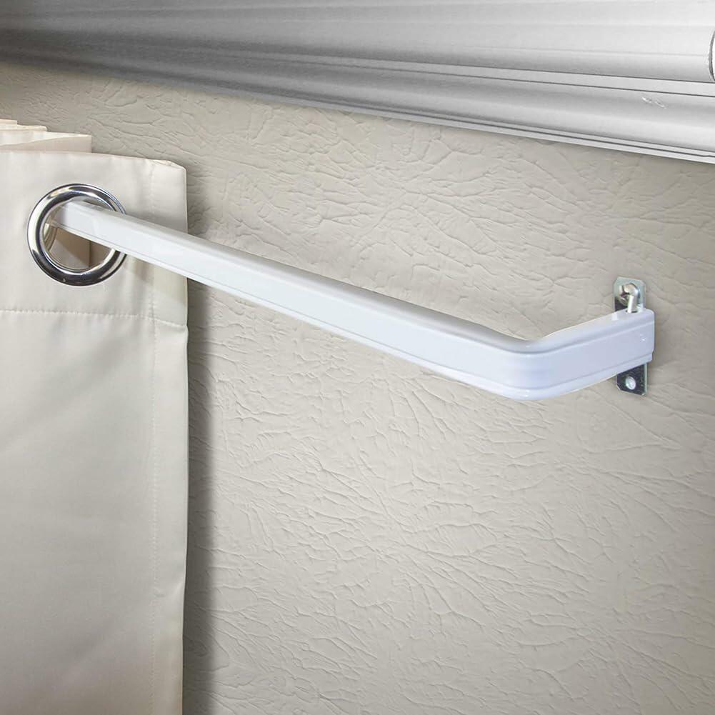 Blu-Pier Tech Heavy Duty Single Rod,Lock Seam Curtain Rod 28 to 48-Inch