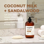 3 Pack Soapbox Liquid Hand Soap, Coconut Milk & Sandalwood, Gentle & Moisturizing Hand Wash for Kitchen and Bathroom, Vegan & Cruelty Free Scented Hand Soap 12 Ounce Pump Bottles