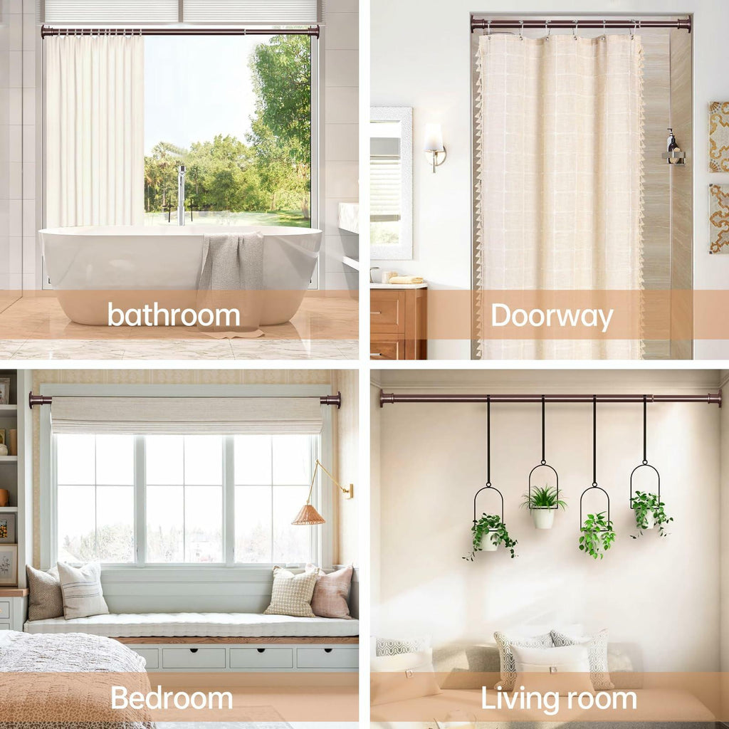BRIOFOX Shower Curtain Rod Adjustable 18-78 Inch, No Drilling Non Slip Stainless