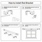 Byondeth Curtain Rods for Windows 16 to 88 Inches Adjustable Length 1 Inch