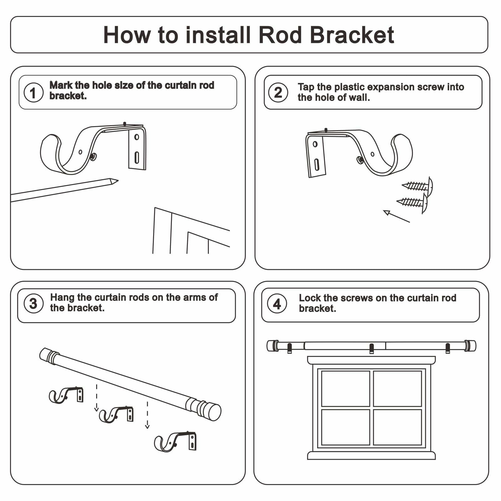 Byondeth Curtain Rods for Windows 16 to 88 Inches Adjustable Length 1 Inch