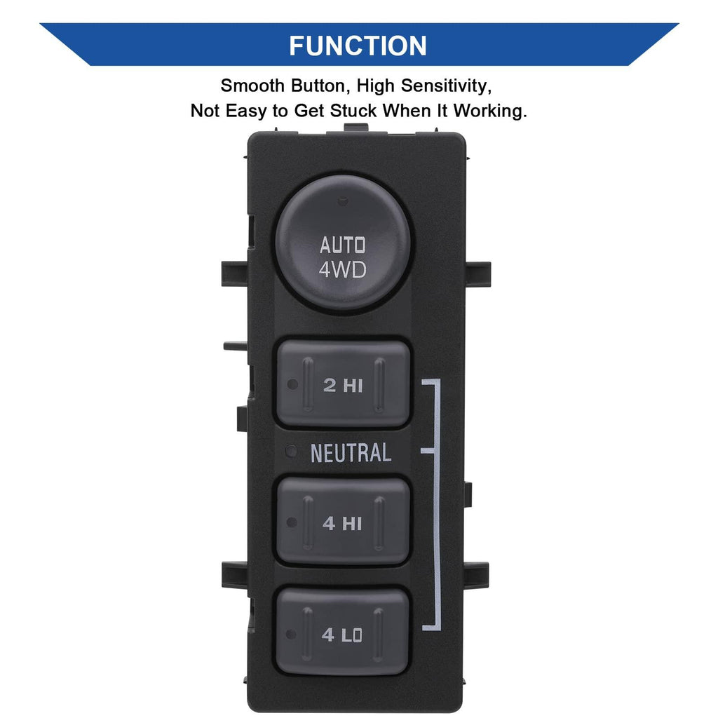 Obaee 4x4 Transfer Case Switch, 4WD Wheel Drive Switch Button, Compatible with 1999-2002 Chevrolet Silverado, Chevy Suburban, Tahoe, Avalanche, GMC Yukon, Sierra, Replaces OE 19168767 15709327 901-062