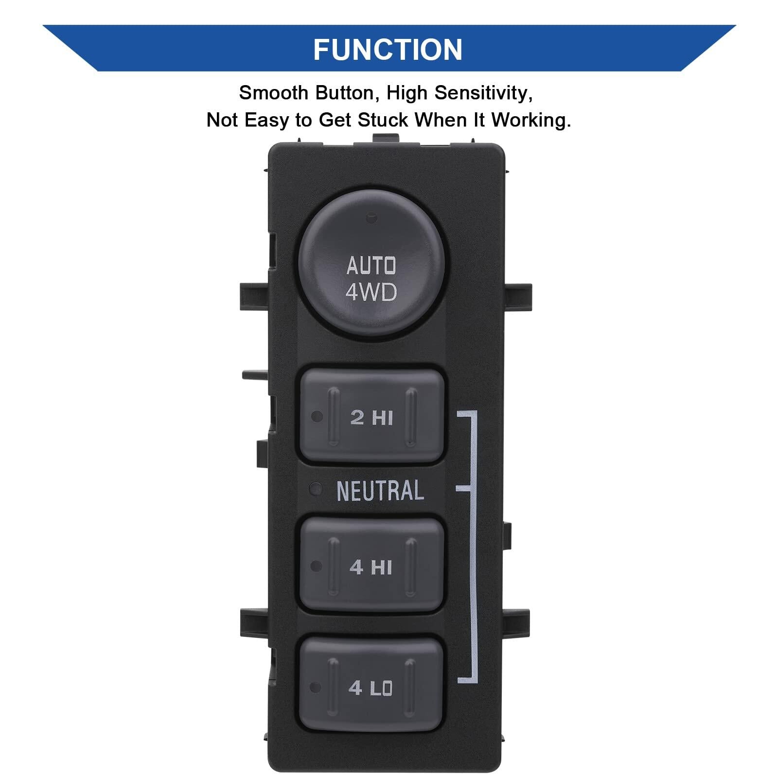 Obaee 4x4 Transfer Case Switch, 4WD Wheel Drive Switch Button, Compatible with 1999-2002 Chevrolet Silverado, Chevy Suburban, Tahoe, Avalanche, GMC Yukon, Sierra, Replaces OE 19168767 15709327 901-062