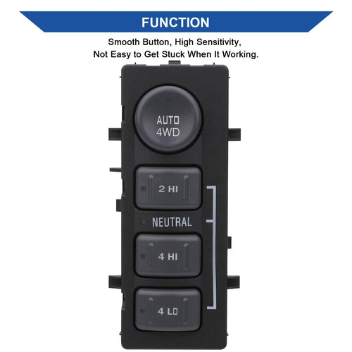 Obaee 4x4 Transfer Case Switch, 4WD Wheel Drive Switch Button, Compatible with 1999-2002 Chevrolet Silverado, Chevy Suburban, Tahoe, Avalanche, GMC Yukon, Sierra, Replaces OE 19168767 15709327 901-062