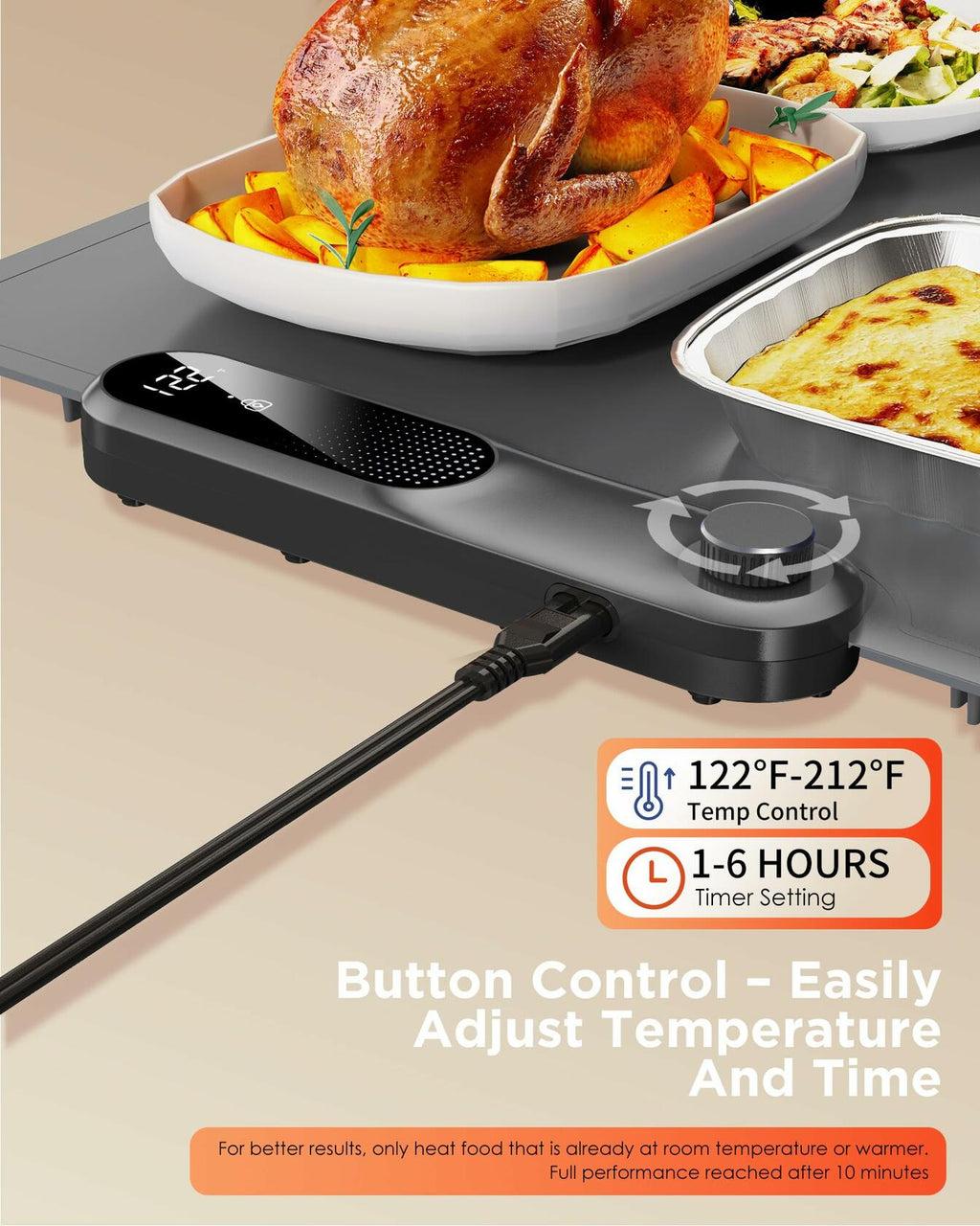 FEPPO Food Warming Mat, (XXL 35”x16”) Electric Warming Trays for Buffets Party,