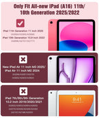 TiMOVO Case for iPad (A16) 11th Generation 11 Inch 2025, iPad 10th Generation Case 2022 with Screen Protector, Heavy Duty Shockproof Rugged Protective Cover, Watermelon Pink