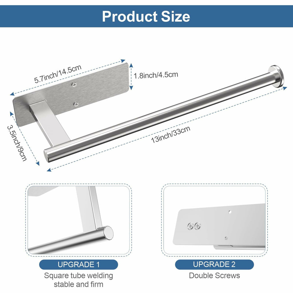 CUXIXA Paper Towel Holder Under Cabinet 2 Pack, Upgraded Adhesive Paper Towel