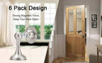 Magnetic Door Stopper 6 Pack Brushed Nickel No Drilling Needed 3M Adhesive or Screw Mount Soft-Catch Magnetic Door Holder for Home & Office