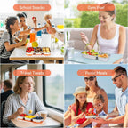 WELTOKE 3 Pack Stainless Steel Snackle Box for Kids & Adults,Metal Snack Containers with Lids,Reusable Snack Container for School, Work, Home & Travel