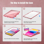 TiMOVO Case for iPad (A16) 11th Generation 11 Inch 2025, iPad 10th Generation Case 2022 with Screen Protector, Heavy Duty Shockproof Rugged Protective Cover, Watermelon Pink