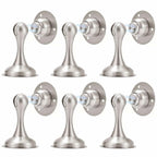 Magnetic Door Stopper 6 Pack Brushed Nickel No Drilling Needed 3M Adhesive or Screw Mount Soft-Catch Magnetic Door Holder for Home & Office