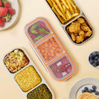WELTOKE 3 Pack Stainless Steel Snackle Box for Kids & Adults,Metal Snack Containers with Lids,Reusable Snack Container for School, Work, Home & Travel