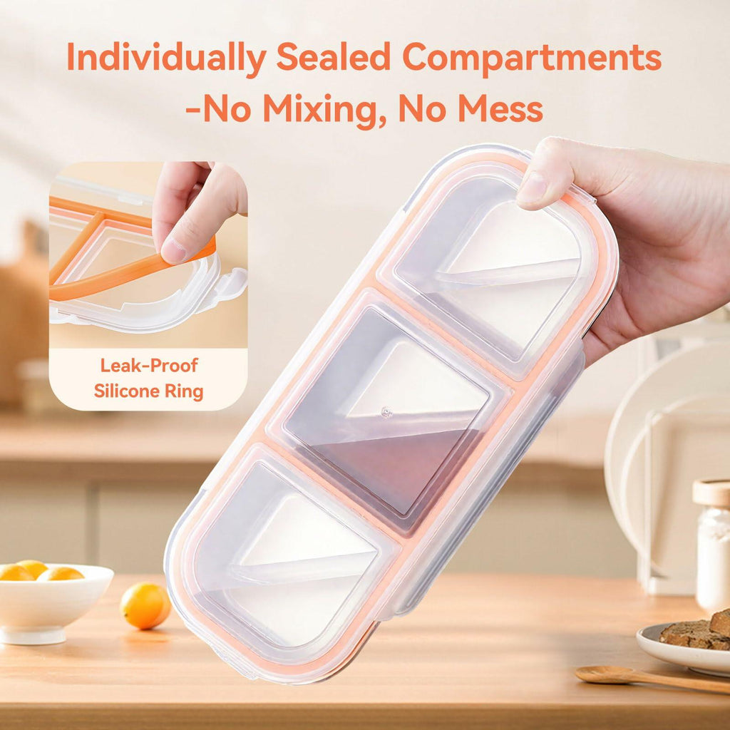 WELTOKE 3 Pack Stainless Steel Snackle Box for Kids & Adults,Metal Snack Containers with Lids,Reusable Snack Container for School, Work, Home & Travel