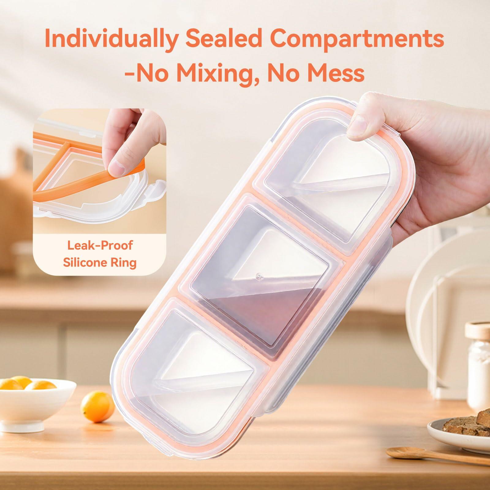WELTOKE 3 Pack Stainless Steel Snackle Box for Kids & Adults,Metal Snack Containers with Lids,Reusable Snack Container for School, Work, Home & Travel