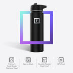 IRON °FLASK Camping & Hiking Hydration Flask with Straw, Wide Mouth Insulated