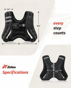 ZELUS Weighted Vest, 6lb/8lb/12lb/16lb/20lb/25lb/30lb Weight Vest with
