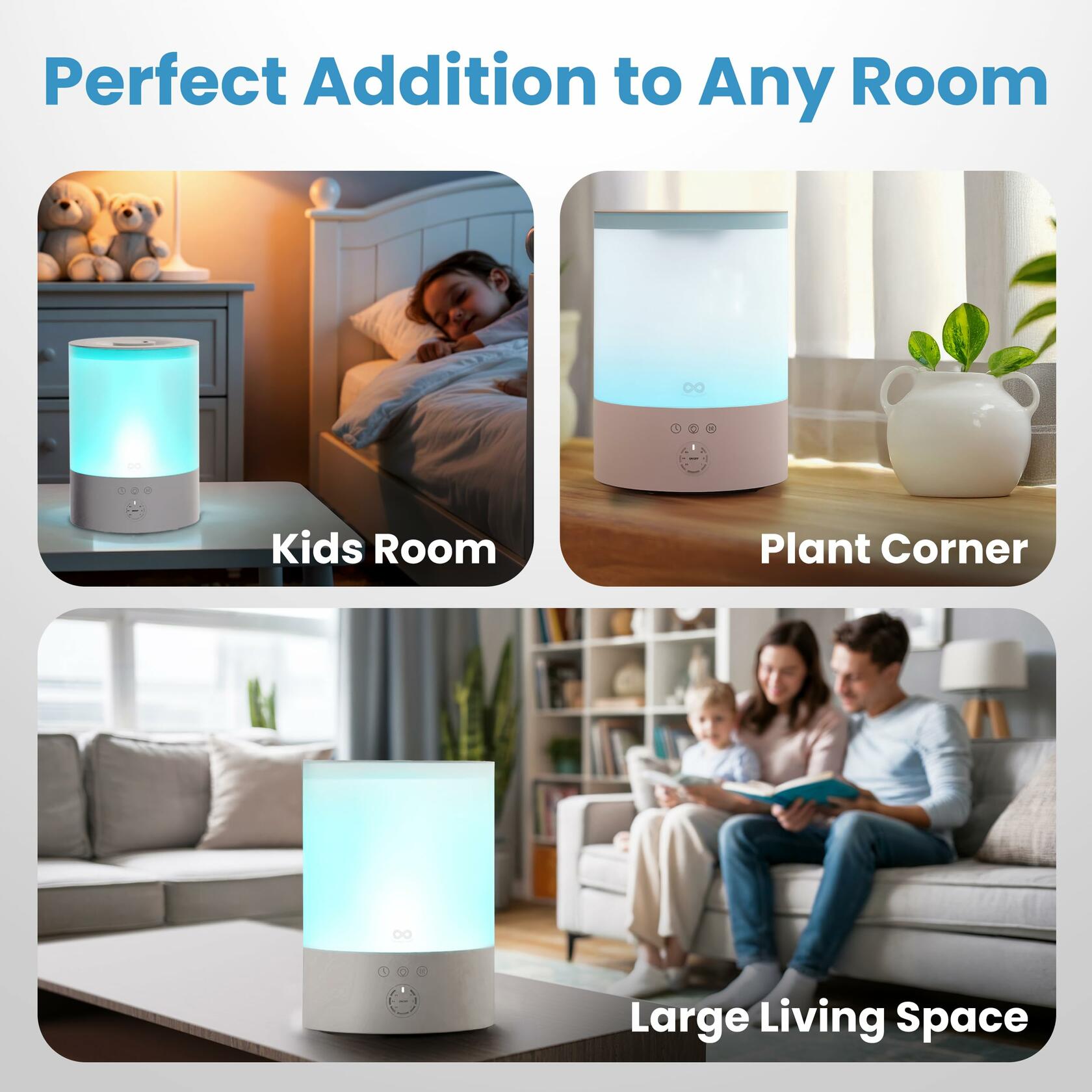 Everlasting Comfort 2.5L Top Fill Humidifier for Bedroom – Quiet, Easy to Fill &