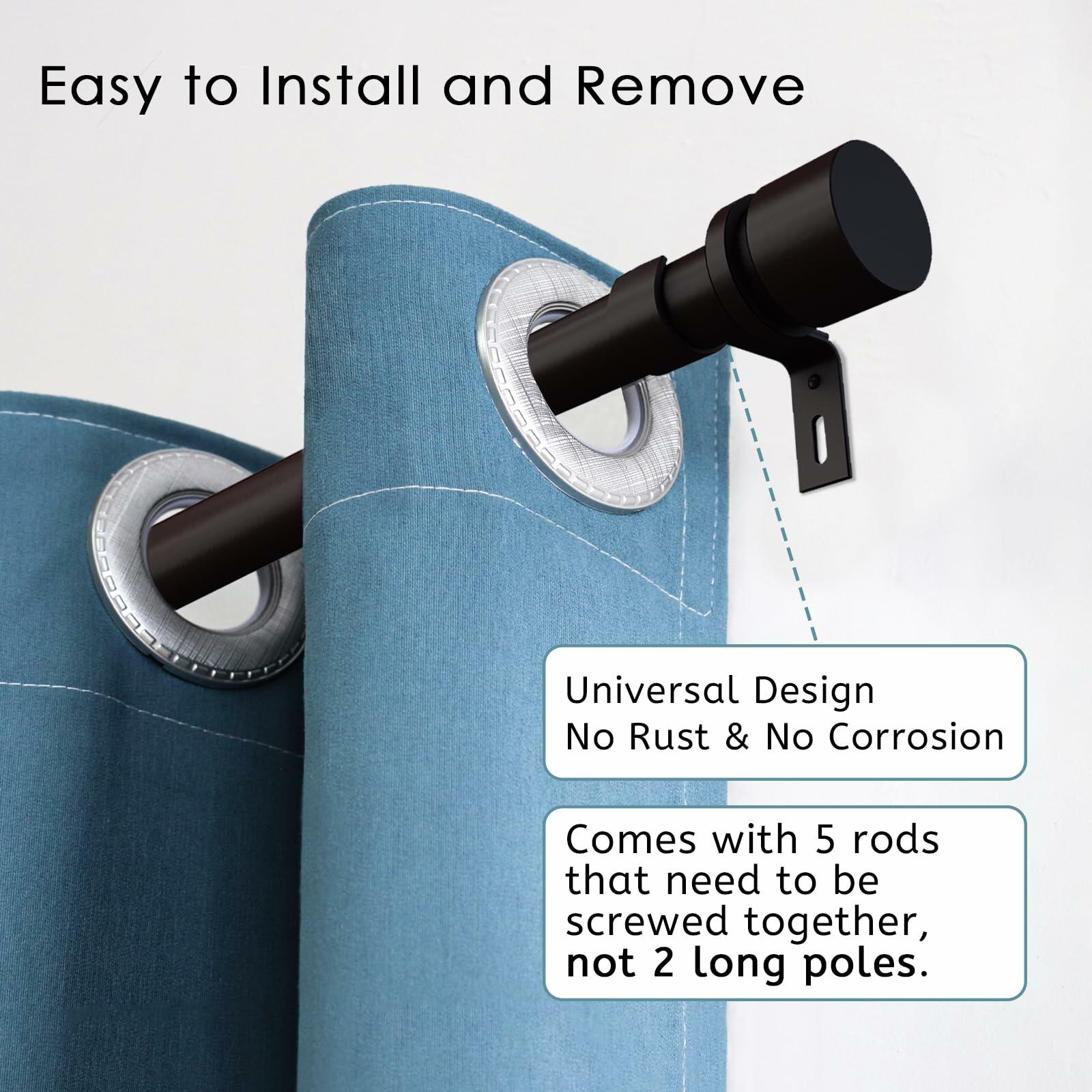 Byondeth Curtain Rods for Windows 16 to 88 Inches Adjustable Length 1 Inch