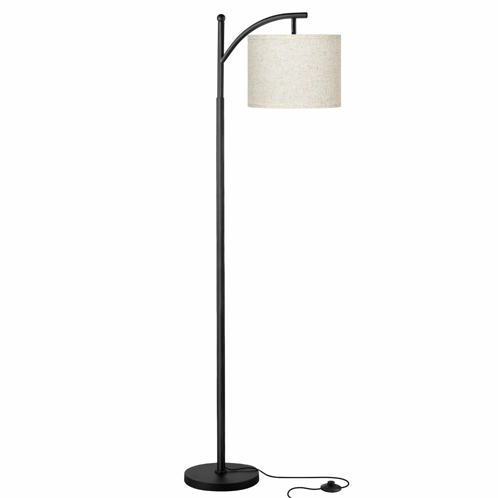 Ambimall Tall Floor Lamps with 3 Color Temperatures Bulb & Adjustable Linen