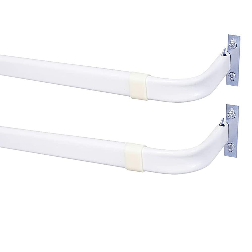Blu-Pier Tech Heavy Duty Single Rod,Lock Seam Curtain Rod 28 to 48-Inch