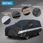 Holthly 10 Layers Car Cover Waterproof All Weather for SUV,100% Waterproof Outdoor Car Covers Rain Snow UV Dust Protection. Custom Fit for BMW X3, Audi Q5, Nissan Rogue, Chevy Equinox,etc