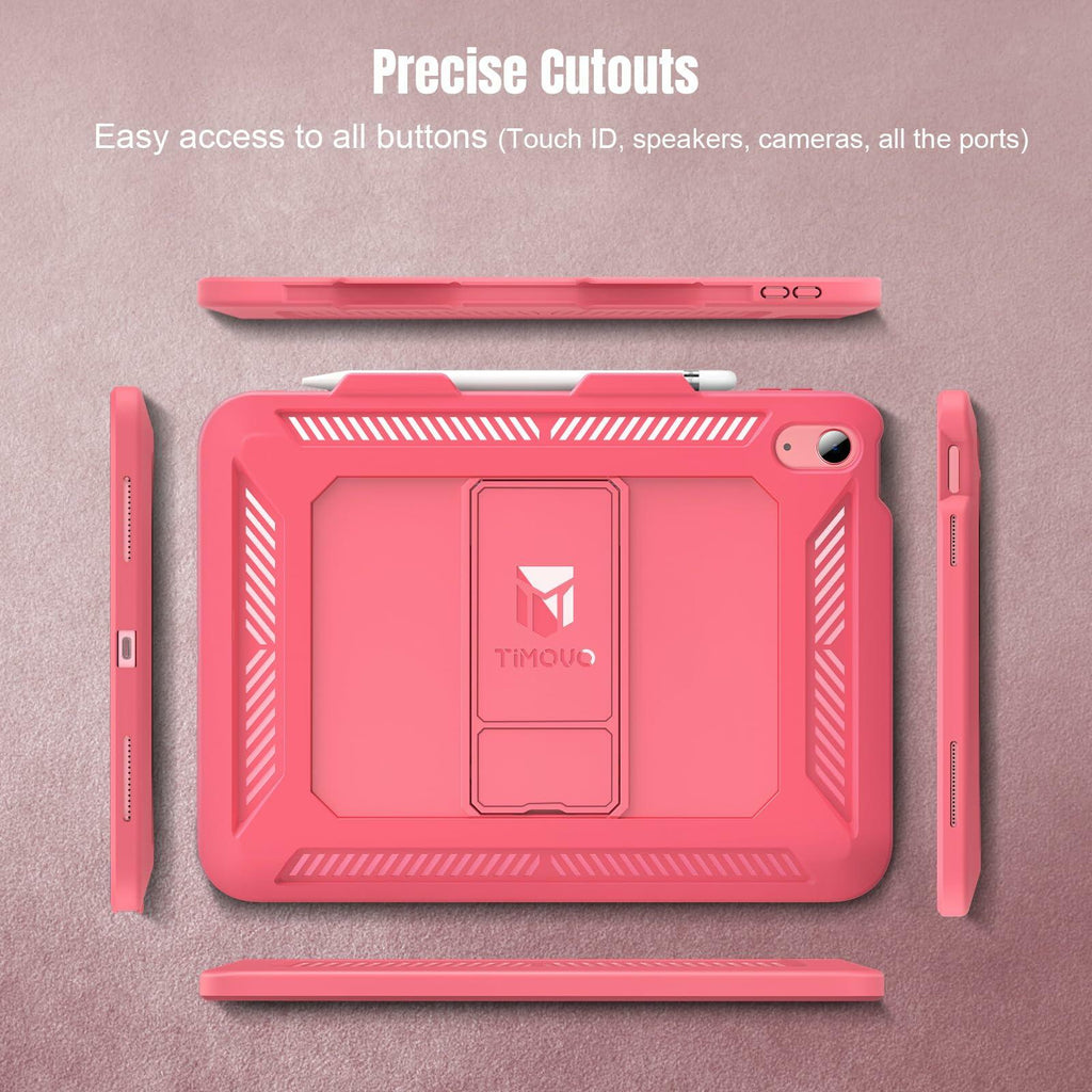 TiMOVO Case for iPad (A16) 11th Generation 11 Inch 2025, iPad 10th Generation Case 2022 with Screen Protector, Heavy Duty Shockproof Rugged Protective Cover, Watermelon Pink