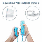 FASIGO Remote Controller with Nunchuck, Compatible with Nintendo Wii/Wii U, 2 Pack (Pink & Blue)