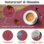 Crocodile Pattern Leather placemats Set of 8 - Faux Leather Place ments Stain Resistant Scratch Resistant Waterproof Heat Resistant Easy to Clean Wipeable for Kitchen Table Decoration mat