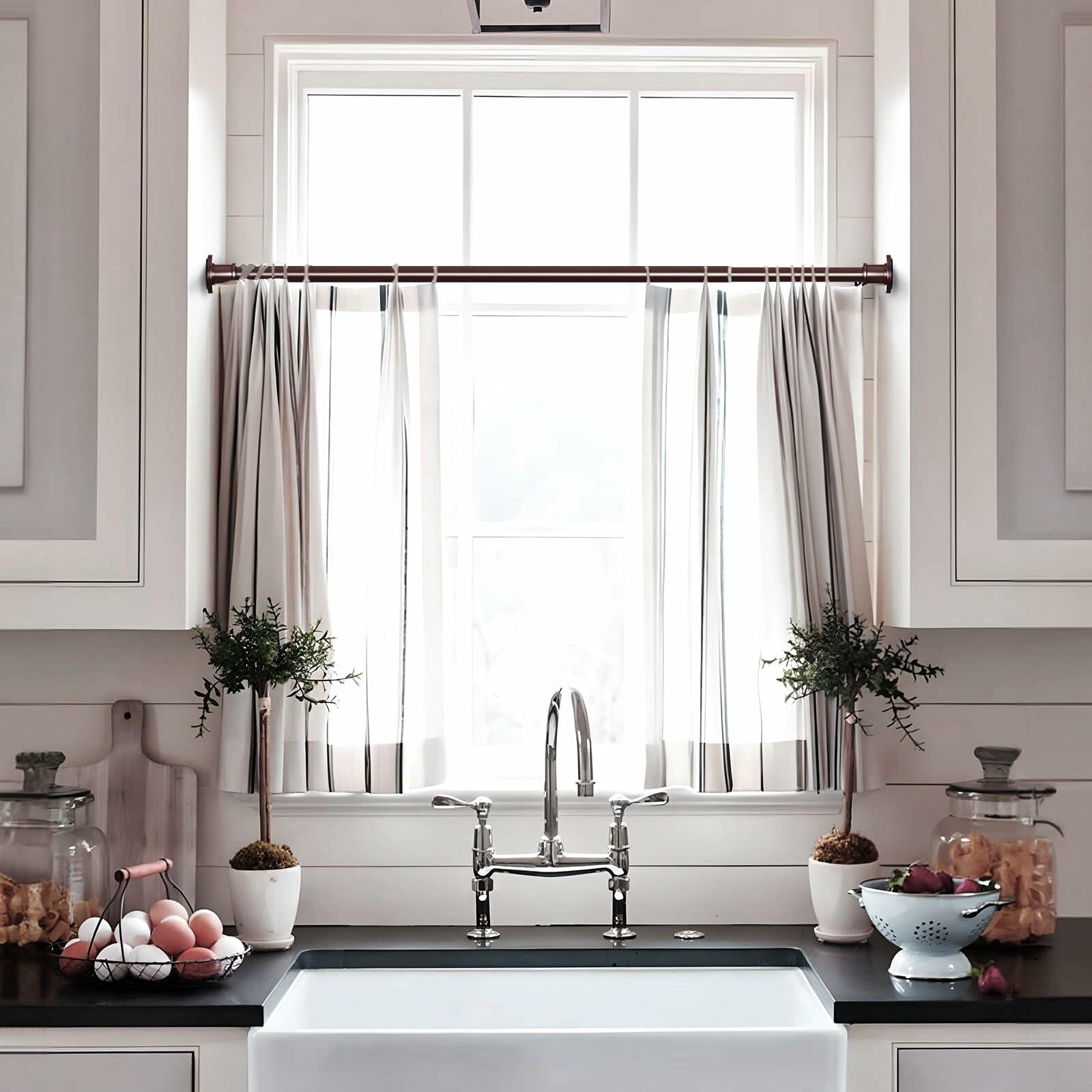 BRIOFOX Shower Curtain Rod Adjustable 18-78 Inch, No Drilling Non Slip Stainless